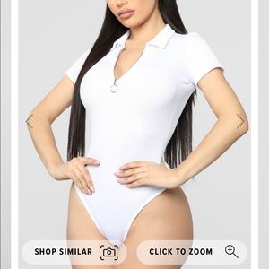 White Body Suit with Collar
